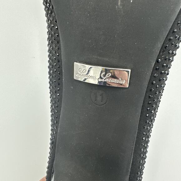 Lauren Lorraine Pump Shoes High Heel Size 11 Black Rhinestone Formal Party NEW - Picture 10 of 15